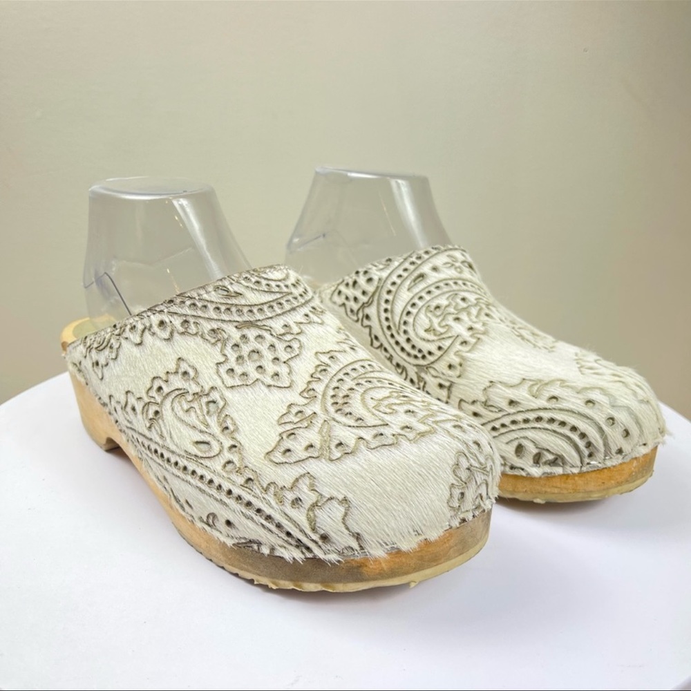 Penelope Chilvers Pony Hair Paisley Clogs 9